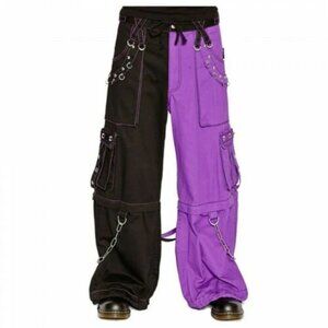 Gothic Bondage Men Alternative Punk Rock Transformer Trouser Purple Baggy Pant